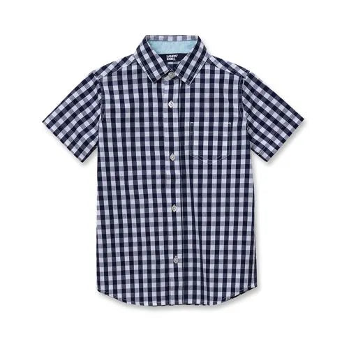 Boys Short Sleeve Poplin Camp Shirt