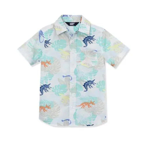 Boys Short Sleeve Poplin Camp Shirt