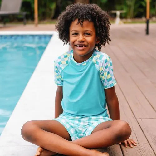 Boys Sunshade UPF 50 Short Sleeve Solid Rash Guard