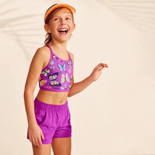 Girls Chlorine Resistant Criss Cross Bikini Top