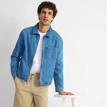 Men's Lightweight Denim Full Zip Jacket