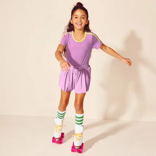 Girls Short Sleeve Active Curved Hem Tee