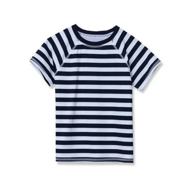 Girls Short Sleeve Crew Neck Swim Rash Guard