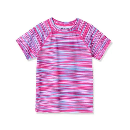 Girls Short Sleeve Crew Neck Swim Rash Guard