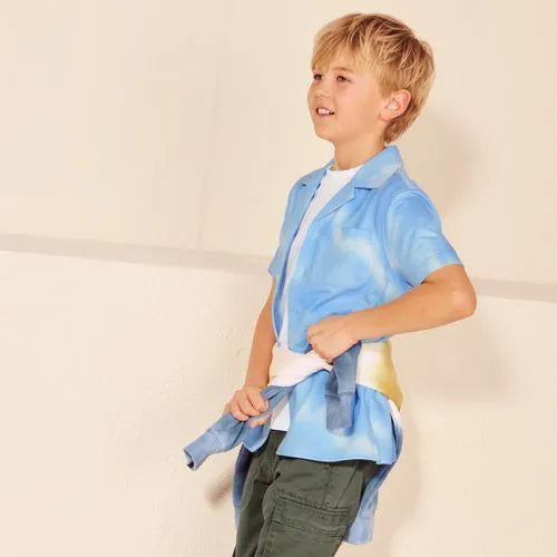 Boys Terry Knit Button Down Shirt