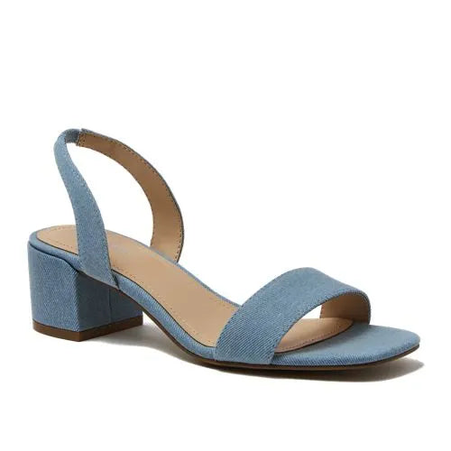 Women's Essential Denim Block Heel Sandals