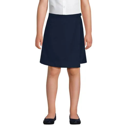 Girls Solid A Line Tab Skort Top of Knee