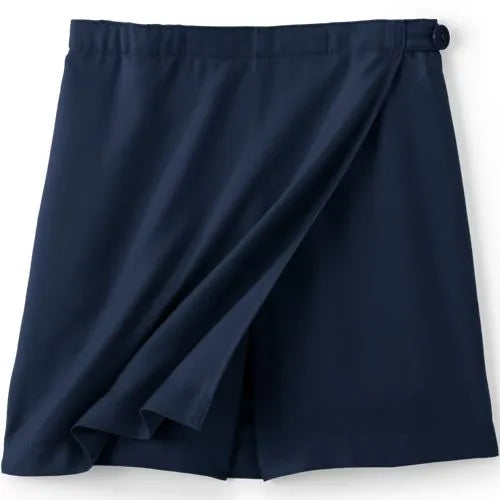 Girls Solid A Line Tab Skort Top of Knee