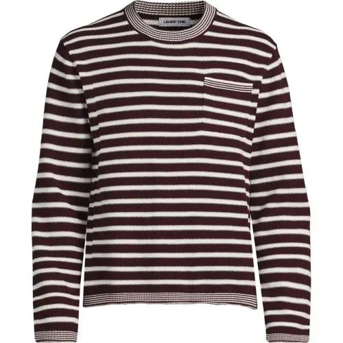 Men's Long Sleeve Textured Cotton Crewneck Sweater