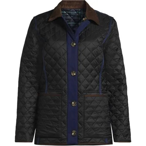 Women's Print Reversible Barn Quilted Insulated Jacket