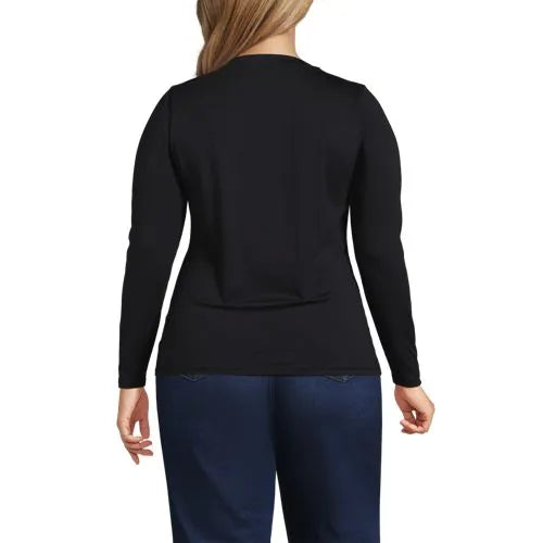 School Uniform Women's Supima Jersey Long Sleeve Button Henley