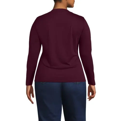 School Uniform Women's Supima Jersey Long Sleeve Button Henley