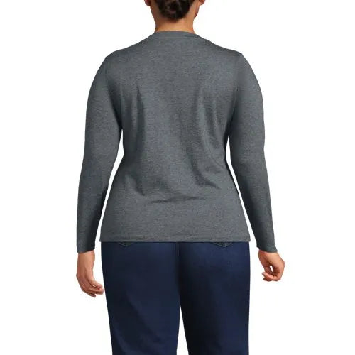 School Uniform Women's Supima Jersey Long Sleeve Button Henley