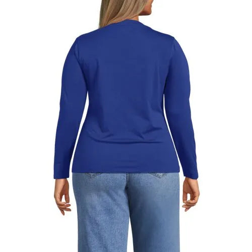 School Uniform Women's Supima Jersey Long Sleeve Button Henley