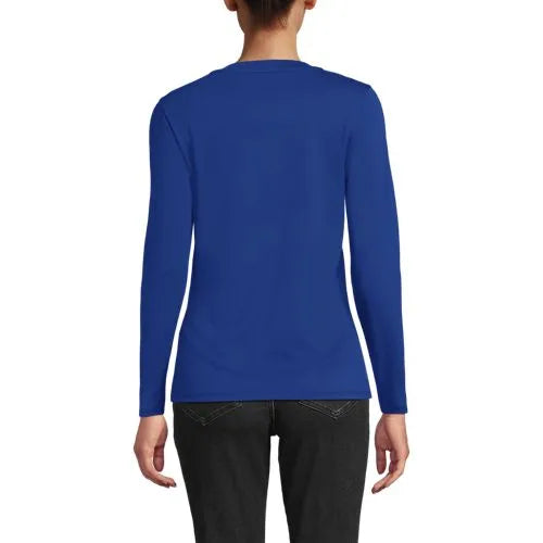School Uniform Women's Supima Jersey Long Sleeve Button Henley