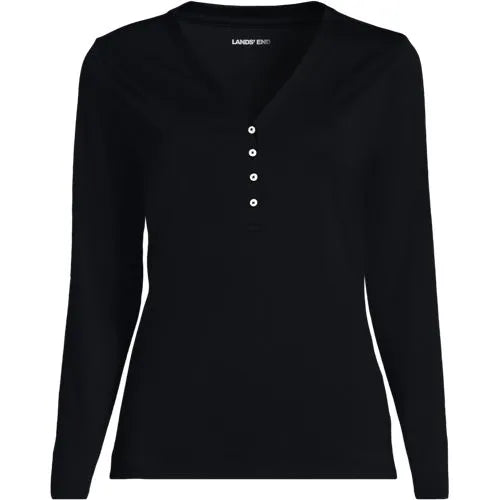 Women's Supima Jersey Long Sleeve Button Henley