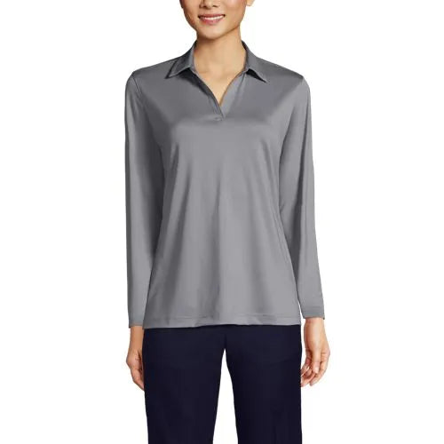 School Uniform Women's Rapid Dry Long Sleeve Sport Collar Polo
