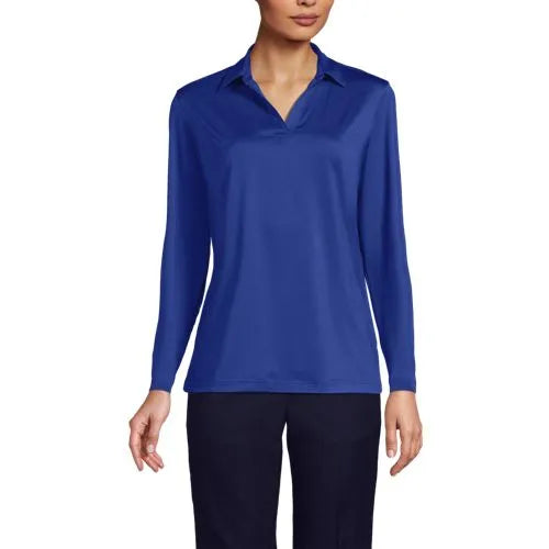 School Uniform Women's Rapid Dry Long Sleeve Sport Collar Polo