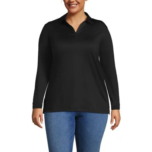 School Uniform Women's Rapid Dry Long Sleeve Sport Collar Polo