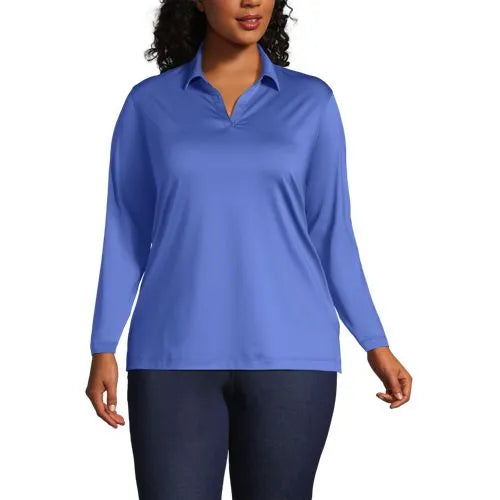 School Uniform Women's Rapid Dry Long Sleeve Sport Collar Polo