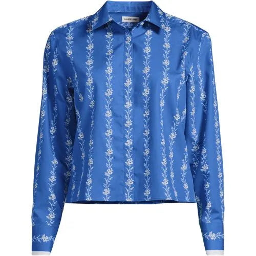 Women's Carefree Cotton Shirt with Removable Bow