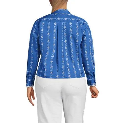Women's Carefree Cotton Shirt with Removable Bow