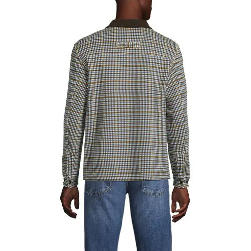 Men's Long Sleeve Corduroy Collar Bedford Rib Quarter Zip