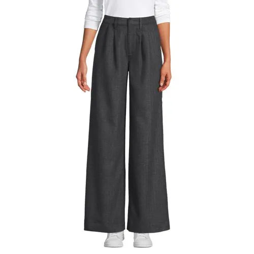 Women's Brushed Flannel Mid Rise Wide Leg Trousers