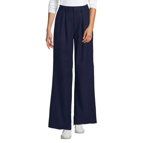 Women's Brushed Flannel Mid Rise Wide Leg Trousers