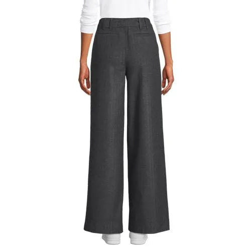 Women's Brushed Flannel Mid Rise Wide Leg Trousers