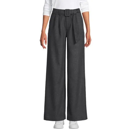 Women's Brushed Flannel Mid Rise Wide Leg Trousers