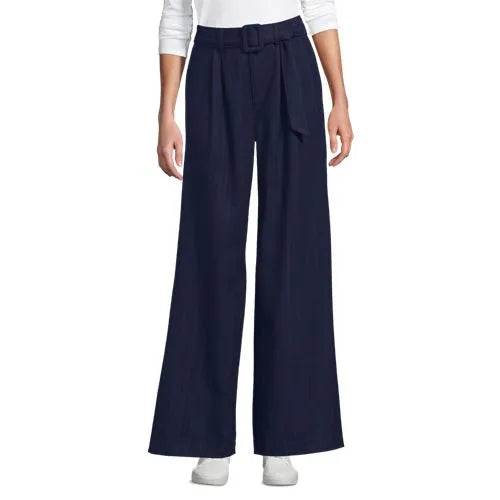 Women's Brushed Flannel Mid Rise Wide Leg Trousers