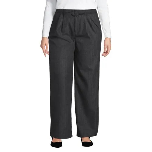Women's Brushed Flannel Mid Rise Wide Leg Trousers