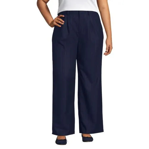 Women's Brushed Flannel Mid Rise Wide Leg Trousers