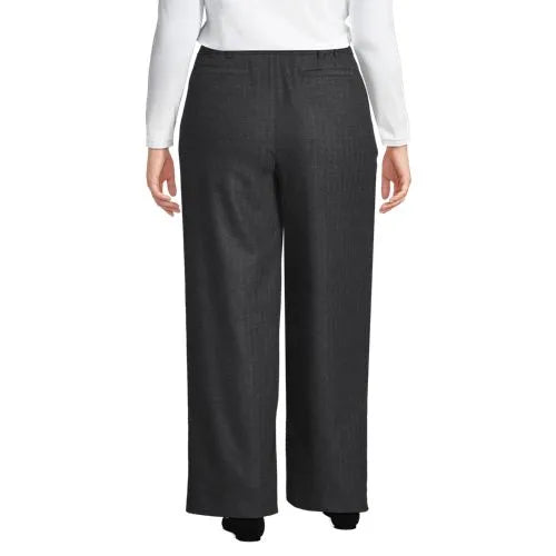 Women's Brushed Flannel Mid Rise Wide Leg Trousers