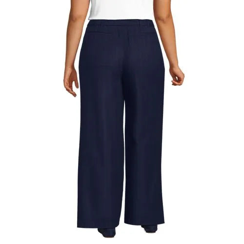 Women's Brushed Flannel Mid Rise Wide Leg Trousers