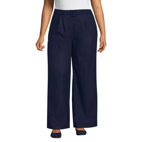 Women's Brushed Flannel Mid Rise Wide Leg Trousers