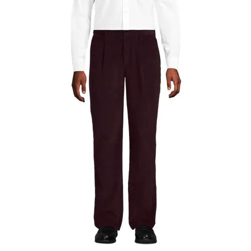 Men's Corduroy Comfort Waist Classic Fit Pleated Front Pant