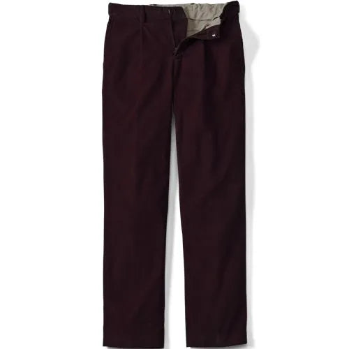 Men's Corduroy Comfort Waist Classic Fit Pleated Front Pant