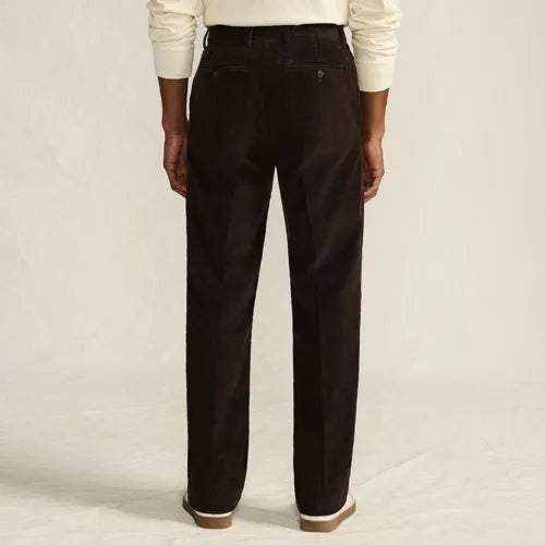 Men's Corduroy Comfort Waist Classic Fit Pleated Front Pant