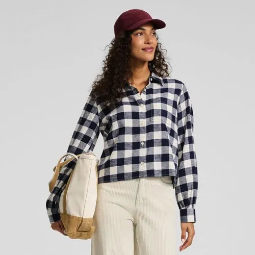 Women's Cropped Flannel Shirt