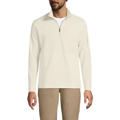 Men's Long Sleeve Cooling Performance Pique Quarter Zip