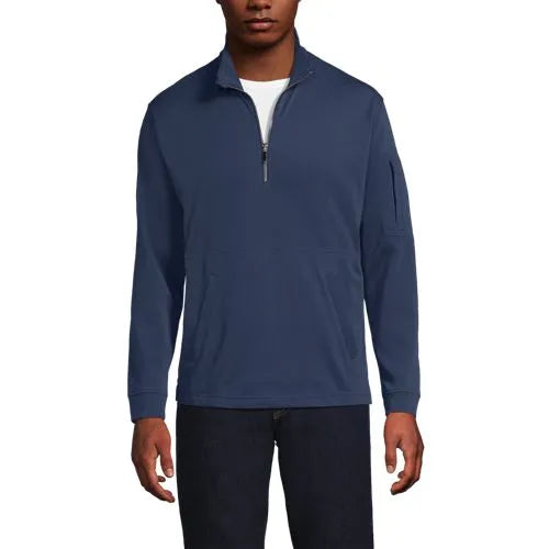 Men's Long Sleeve Cooling Performance Pique Quarter Zip