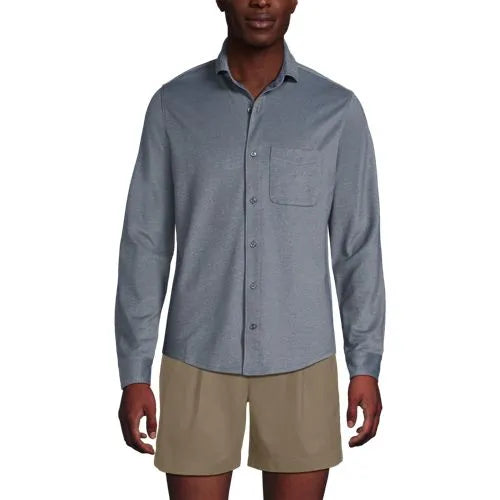 Men's Long Sleeve Knit Travel Kit Oxford Shirt