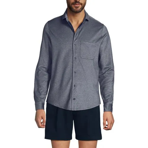 Men's Long Sleeve Knit Travel Kit Oxford Shirt
