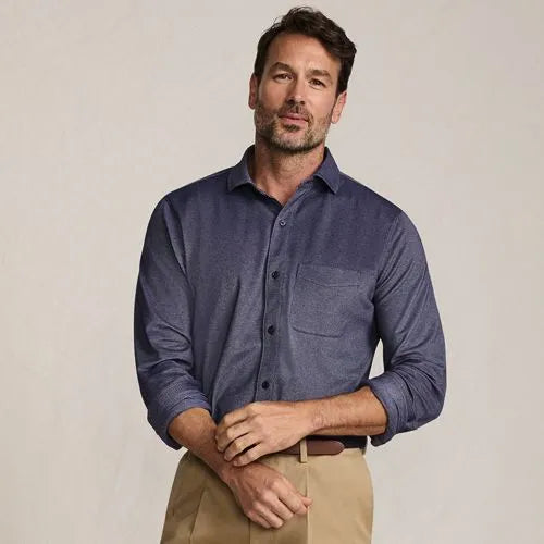 Men's Long Sleeve Knit Travel Kit Oxford Shirt
