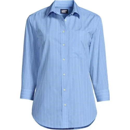 School Uniform Women's Broadcloth 3/4 Sleeve Easy Fit Dress Shirt
