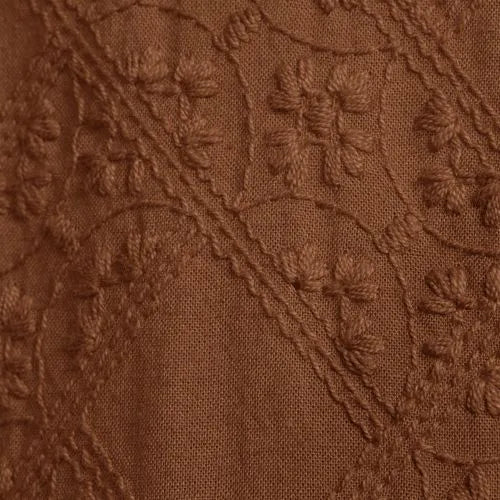 Women's 3/4 Sleeve Cotton Slub Lace Trim Top