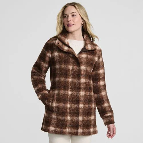 Women's Print Boucle Fleece Coat