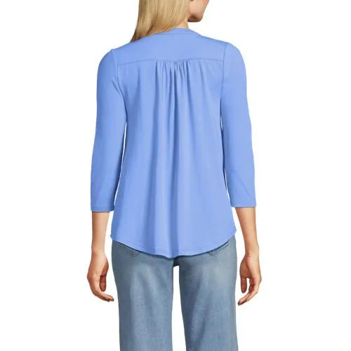 Women's 3/4 Sleeve Lightweight Jersey Embellished Top